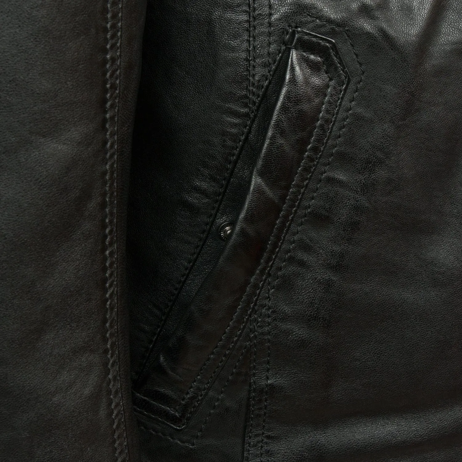 Max: Men's Black Leather Coat