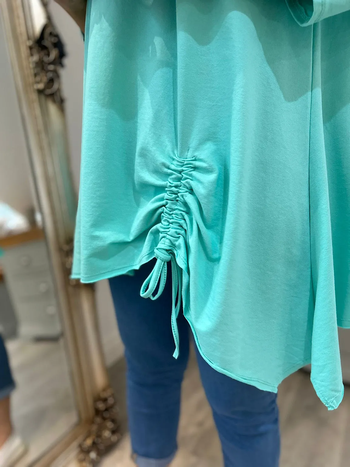 Mint Hankey Hem Drawstring Tunic Demi