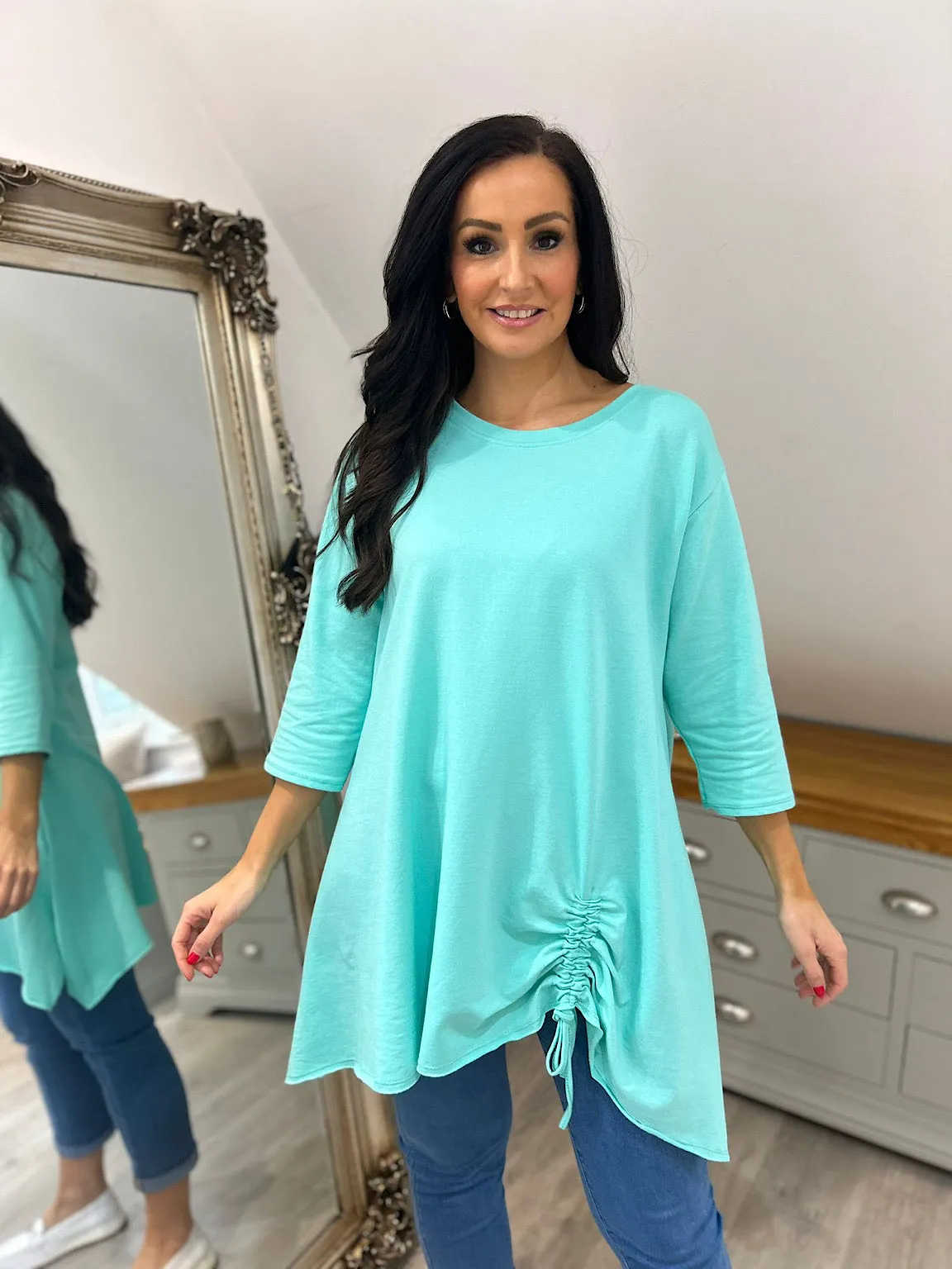 Mint Hankey Hem Drawstring Tunic Demi