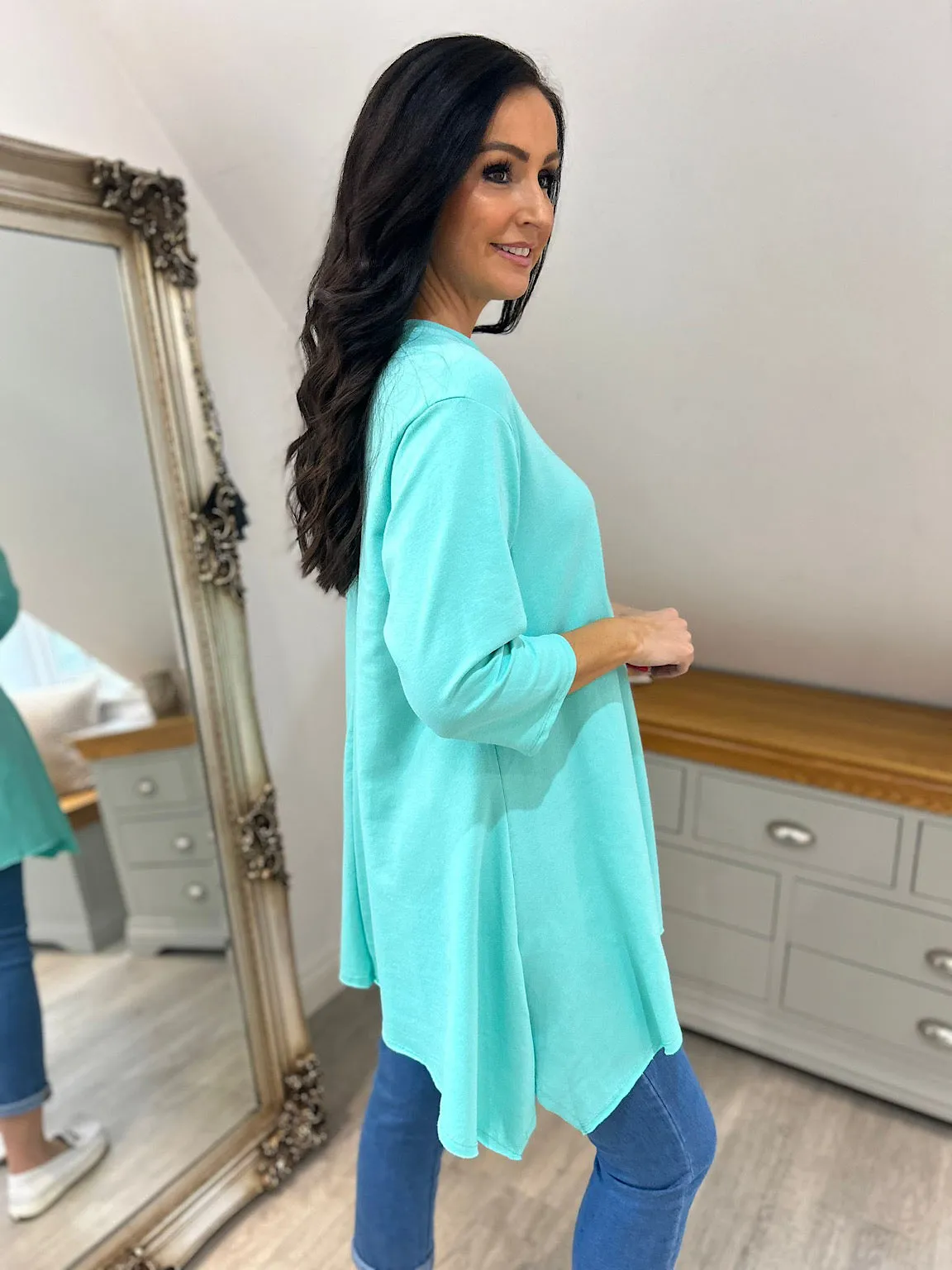 Mint Hankey Hem Drawstring Tunic Demi