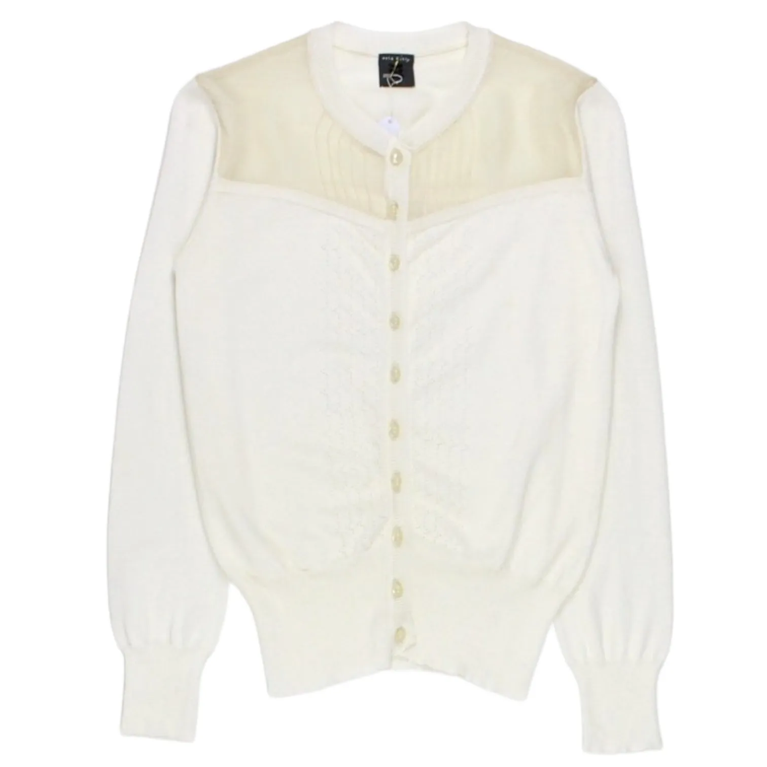 Orla Kiely Cream Pointelle/Lace Cardigan