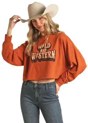 Panhandle Slim Womens Wild and  Western Graphic Long Sleeve Shirt