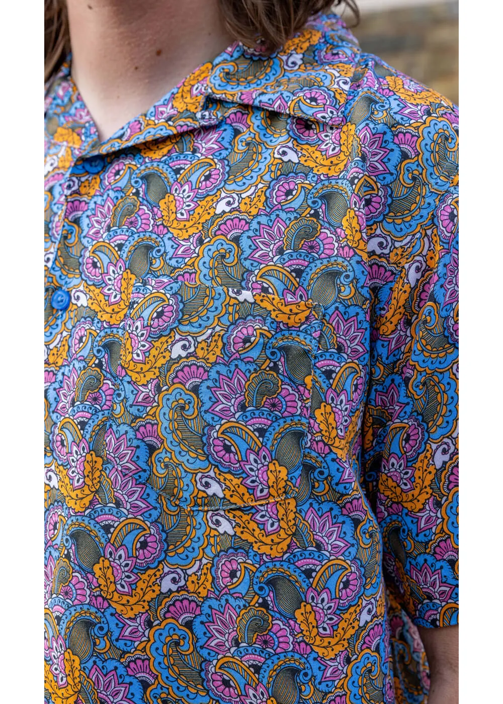 Run & Fly Men's Paisley Resort 70's Shirt in Multi