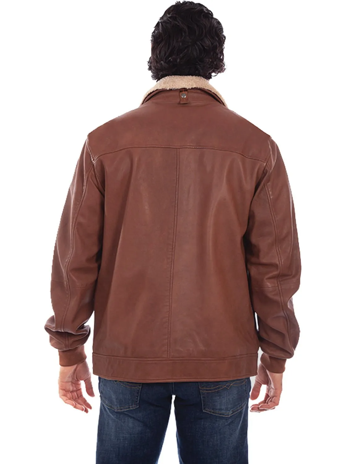 Scully Mens Shearling Bomber Brown Leather Leather Jacket