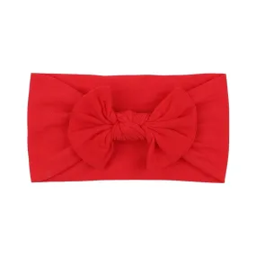 Soft Solid Colour Nylon Baby Headband in Strawberry