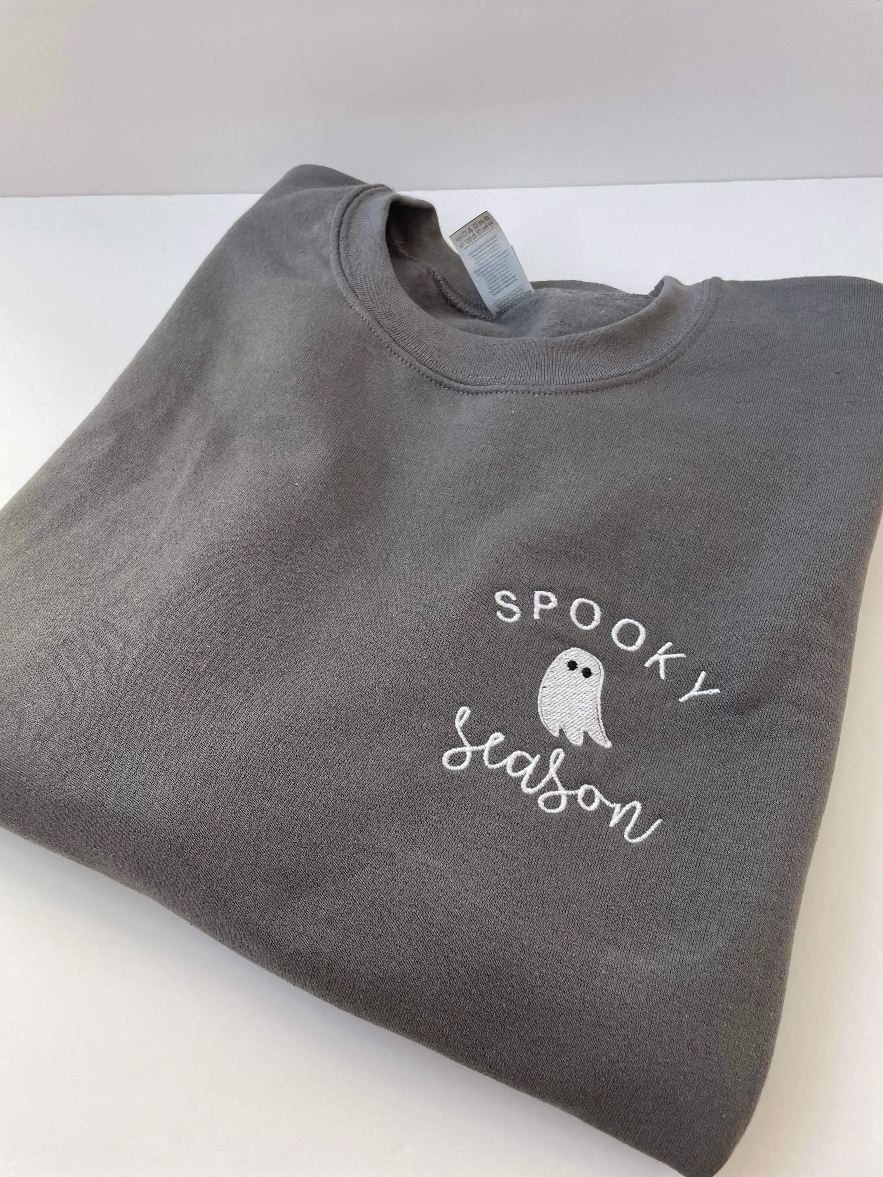 Spooky Season Embroidered Sweatshirt in Two Colors