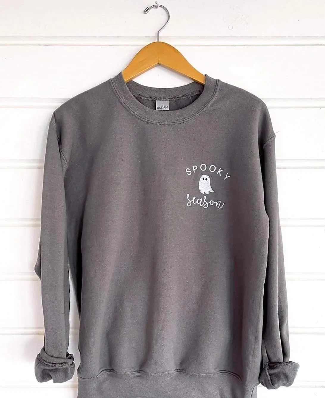 Spooky Season Embroidered Sweatshirt in Two Colors