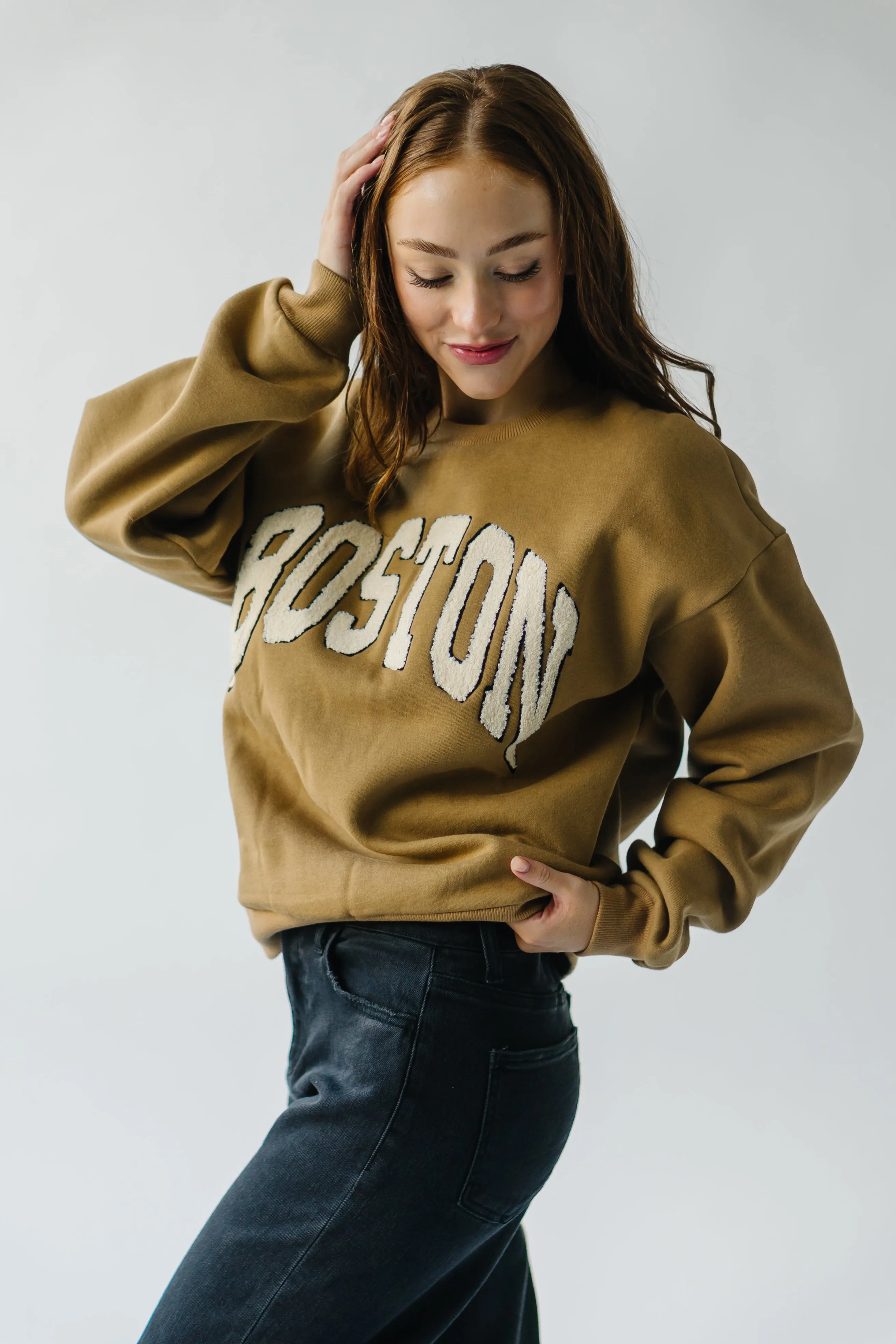 The Boston Sweatshirt in Tan