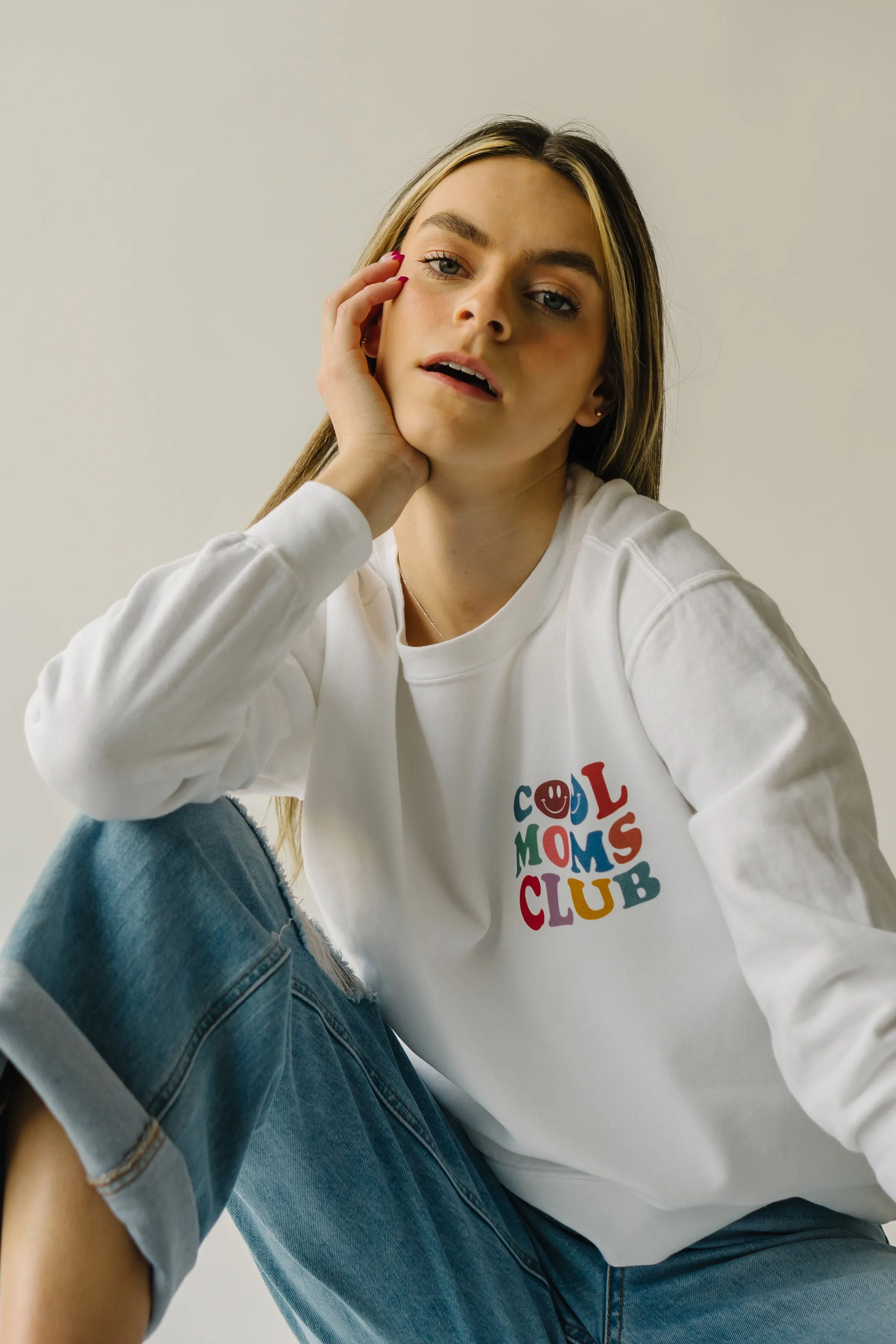 The Cool Moms Club Sweatshirt in White