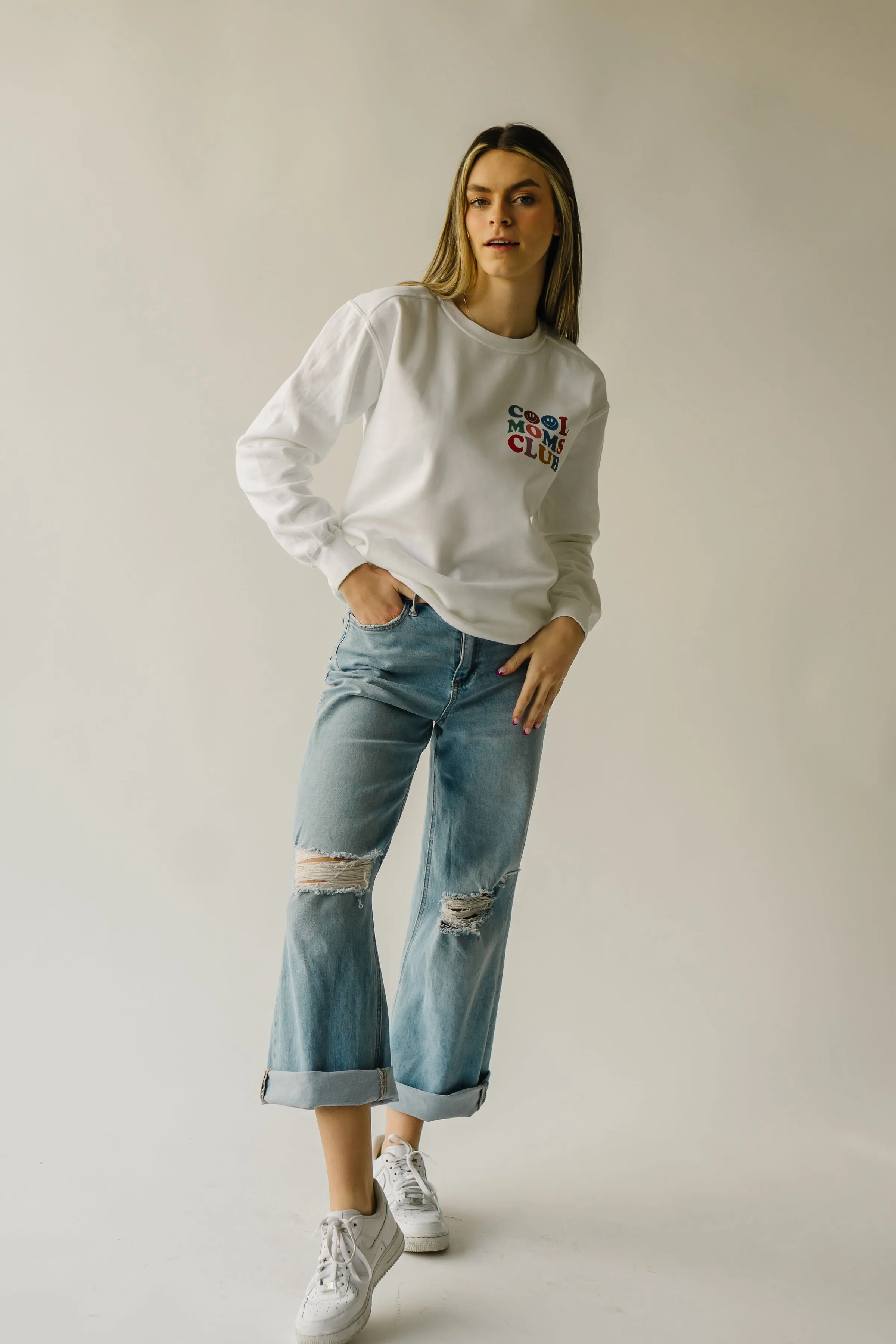 The Cool Moms Club Sweatshirt in White