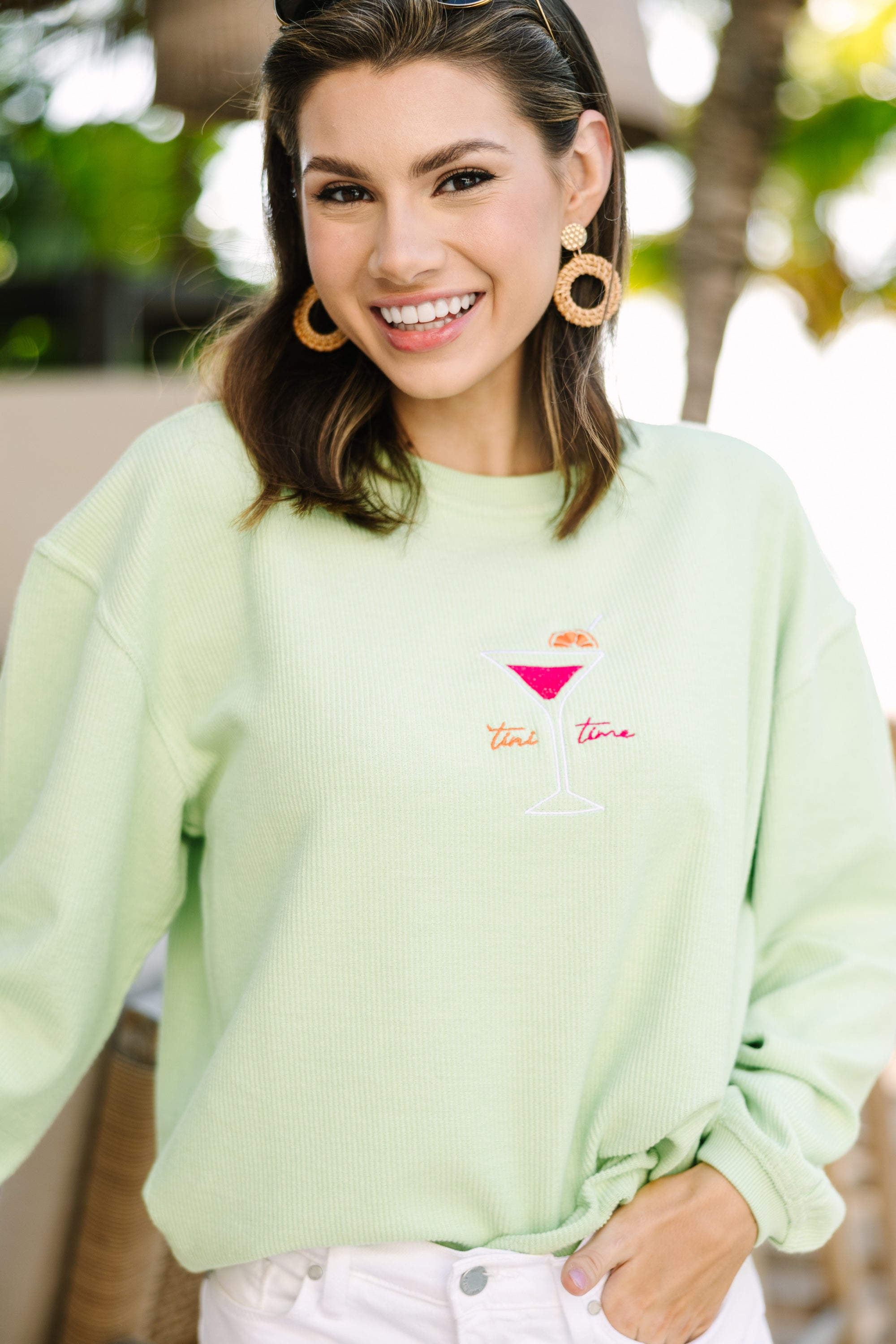 Tini Time Melon Embroidered Sweatshirt