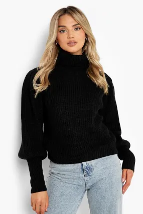 Turtleneck Balloon Sleeve Sweater