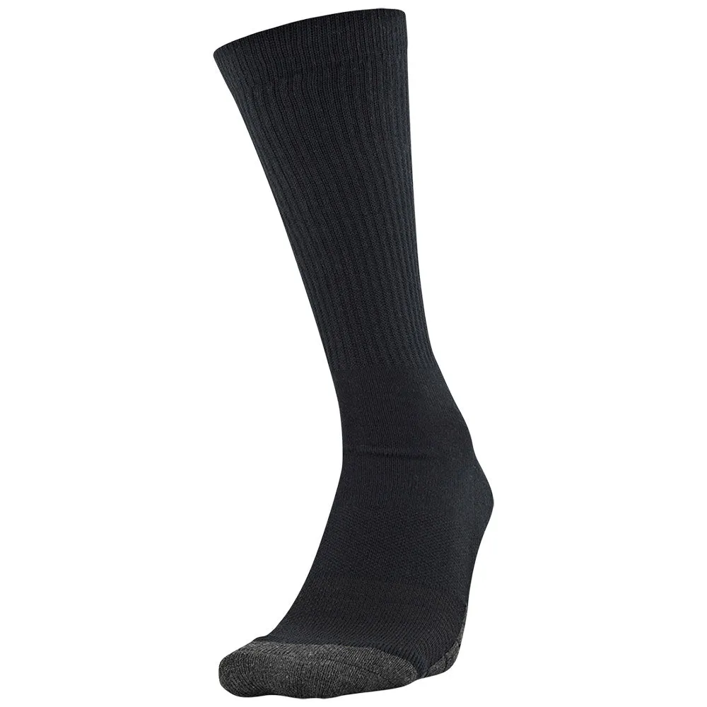 UNDER ARMOUR ADULT 6 PACK PERFORMANCE TECH CREW BLACK SOCKS