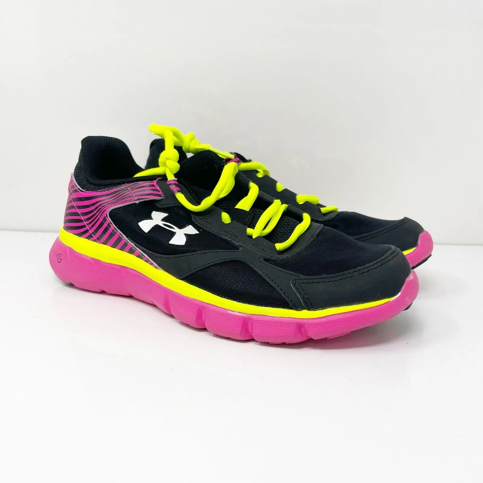 Under Armour Boys Micro G Velocity 1258762 Black Running Shoes Sneakers Size 6Y