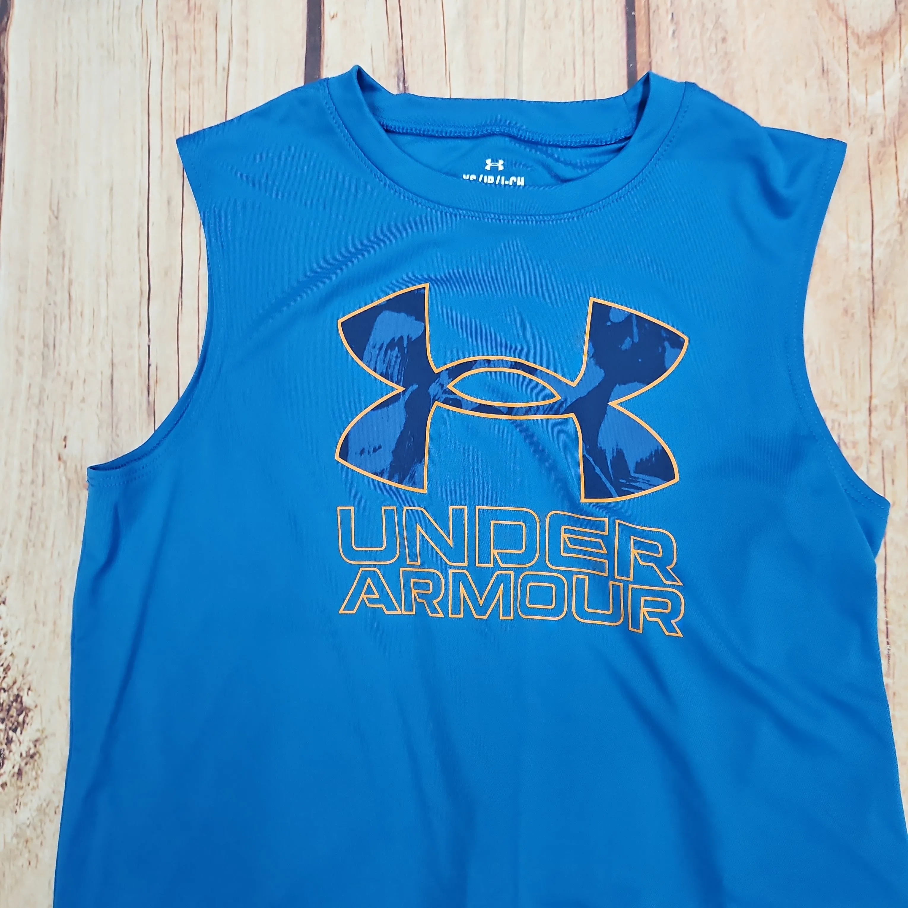 UNDER ARMOUR BOYS TECH HYBRID PRT FILL TANK 1377845 BLUE