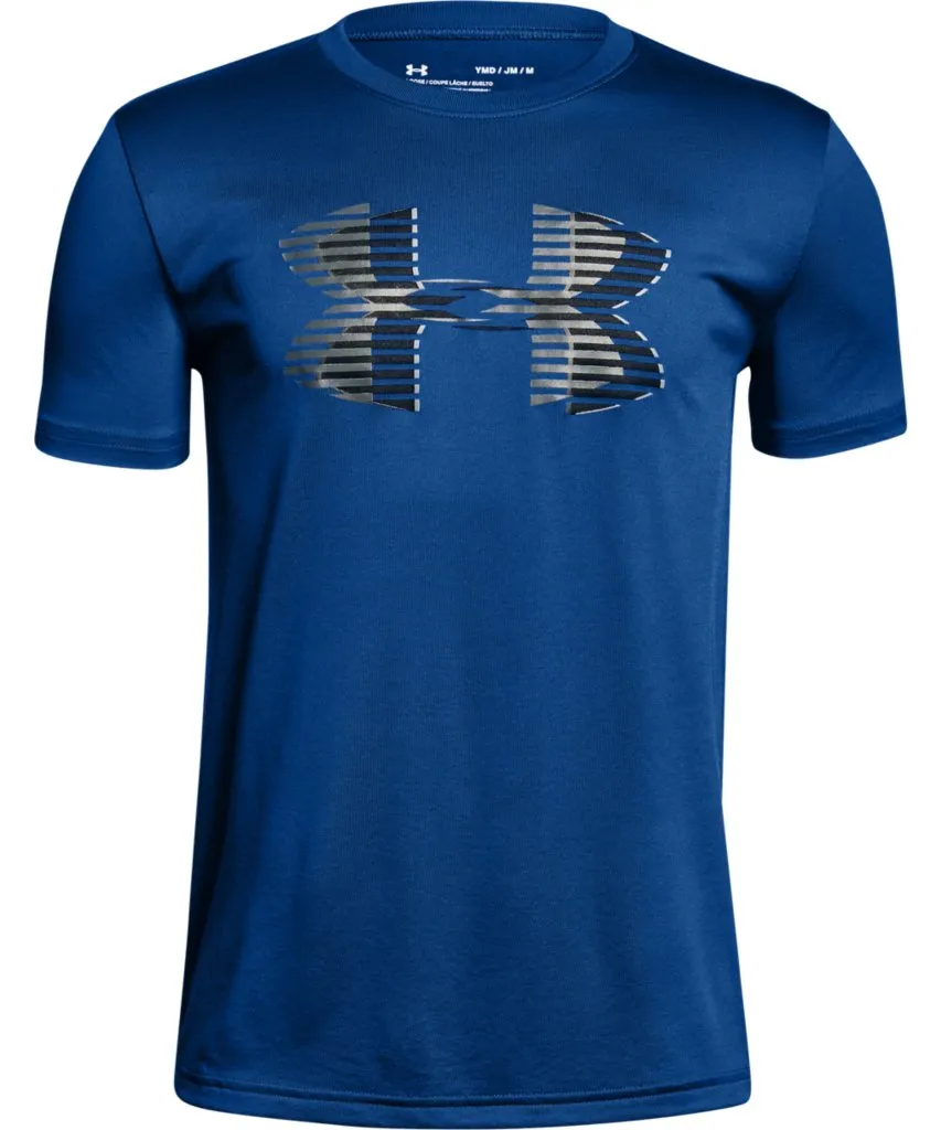 UNDER ARMOUR KID'S TECH BIG LOGO SOLID T SHIRT - BLUE