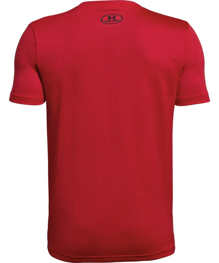 UNDER ARMOUR KID'S TECH BIG LOGO SOLID T SHIRT - DARK RED