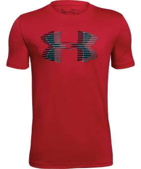 UNDER ARMOUR KID'S TECH BIG LOGO SOLID T SHIRT - DARK RED