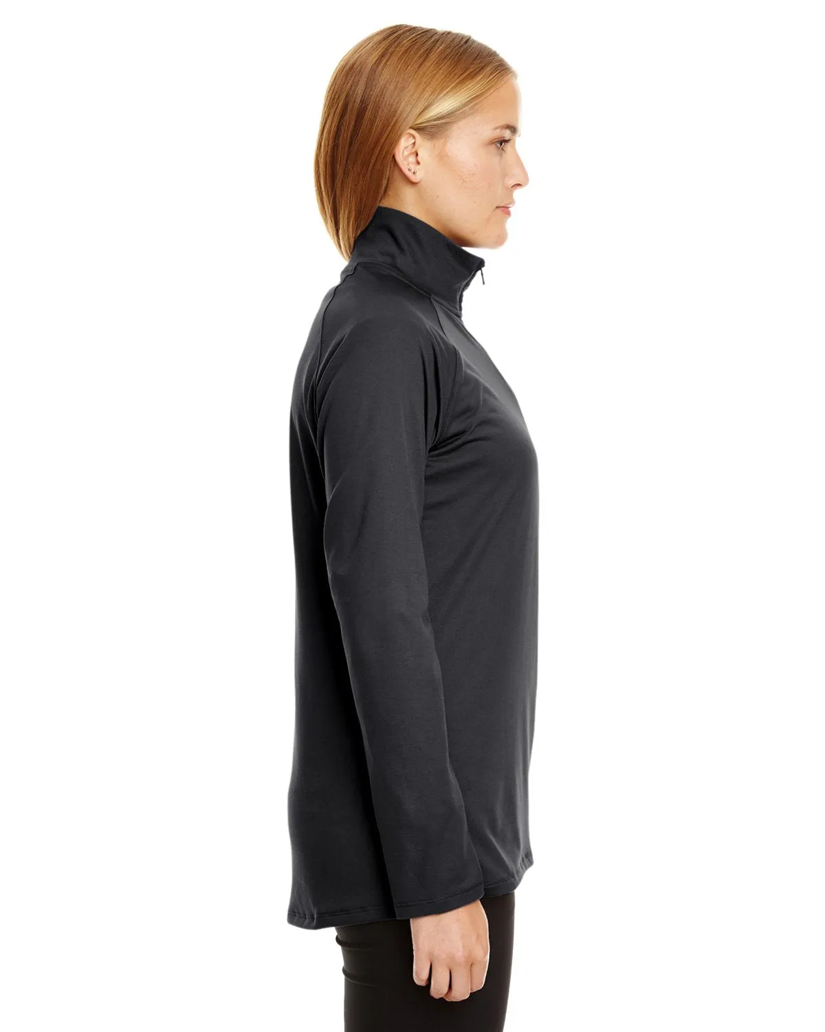 Under Armour Ladies Tech Quarter Zip Black/ White 1300132