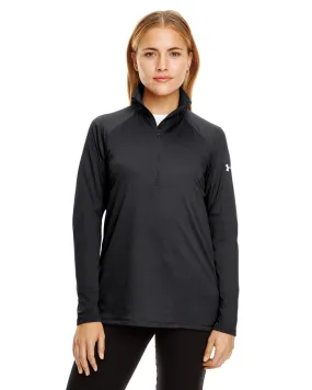 Under Armour Ladies Tech Quarter Zip Black/ White 1300132