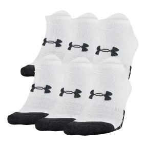 UNDER ARMOUR MEN'S PERFORM TECH LO CUT 6 PACK - WHITE