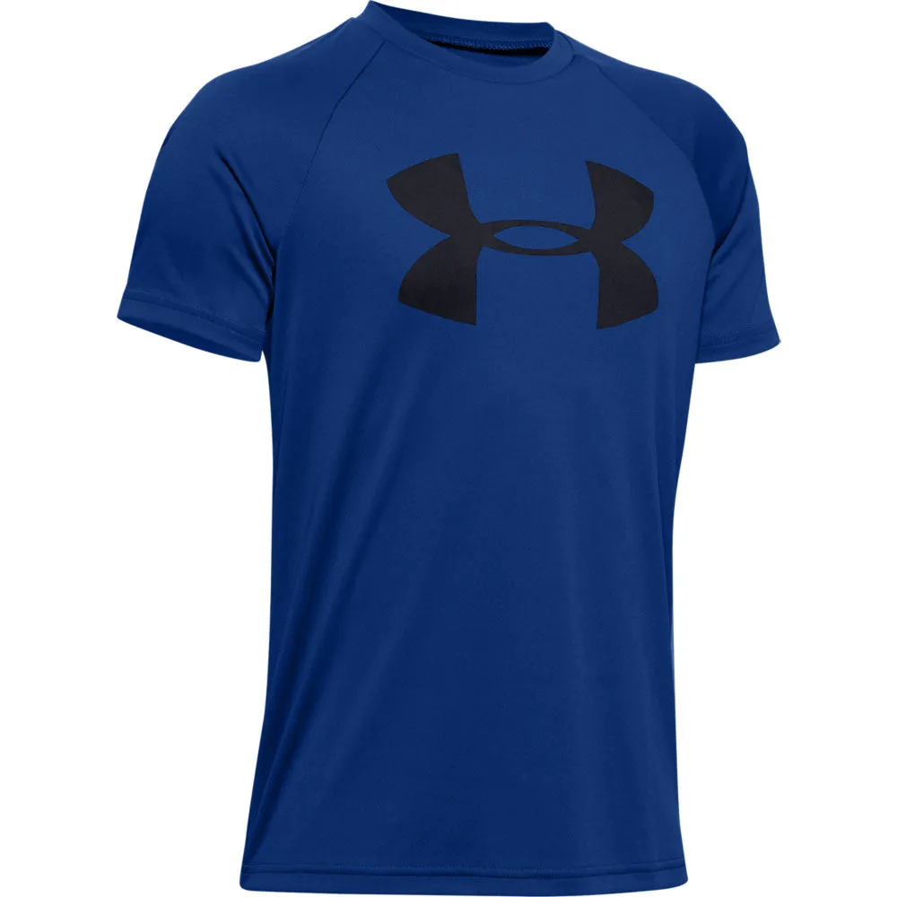 UNDER ARMOUR TECH BIG LOGO SOLID KID'S T SHIRT - BLUE