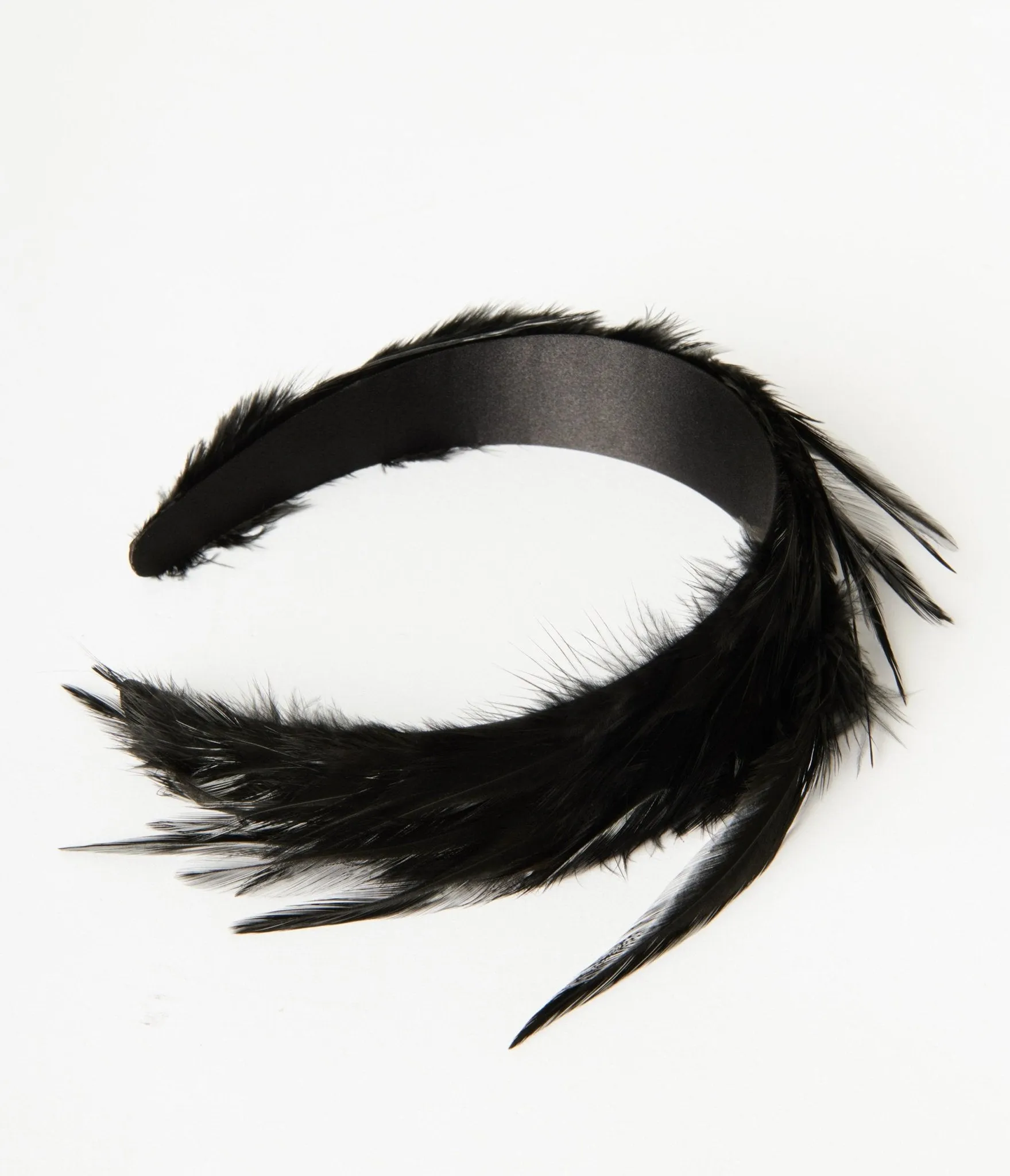 Unique Vintage 1920s Black Feather Headband