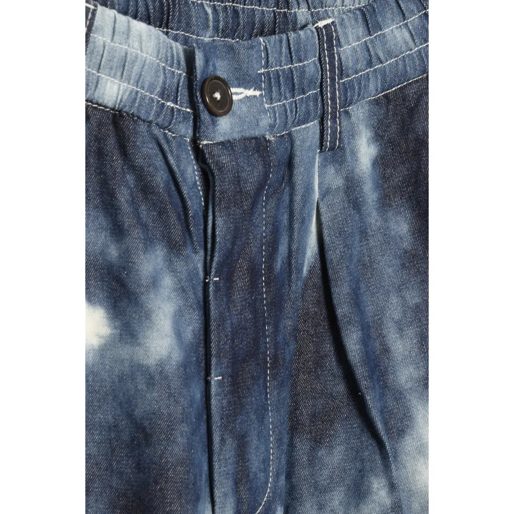 Universal Works Pleated Track Short cloud denim 28156