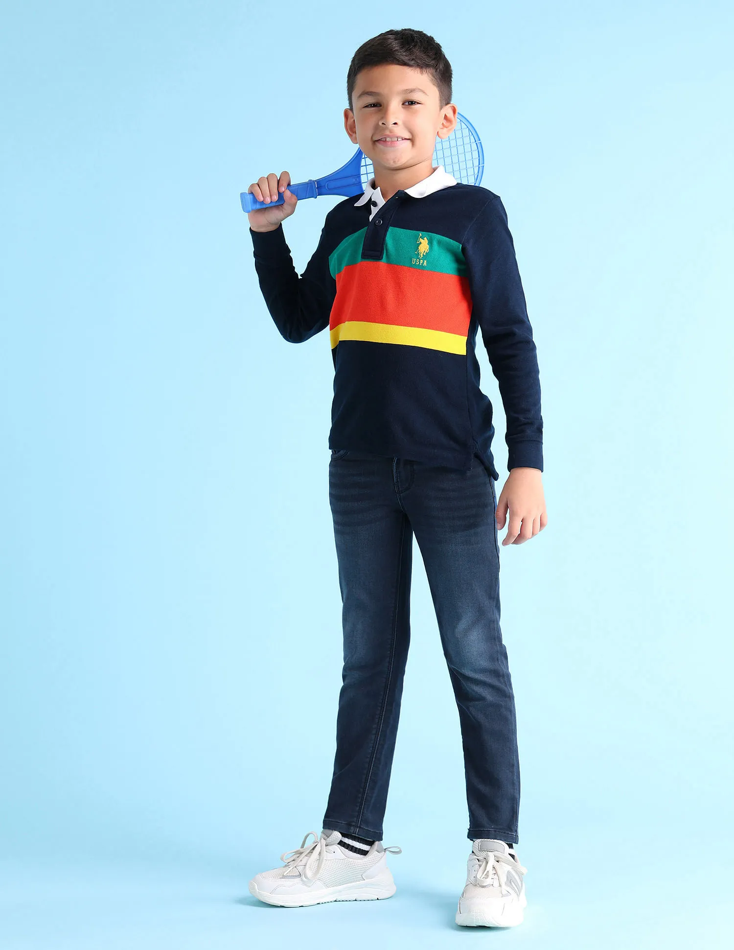 U.S. Polo Assn. Kids Boys Slim Fit Blue Jeans