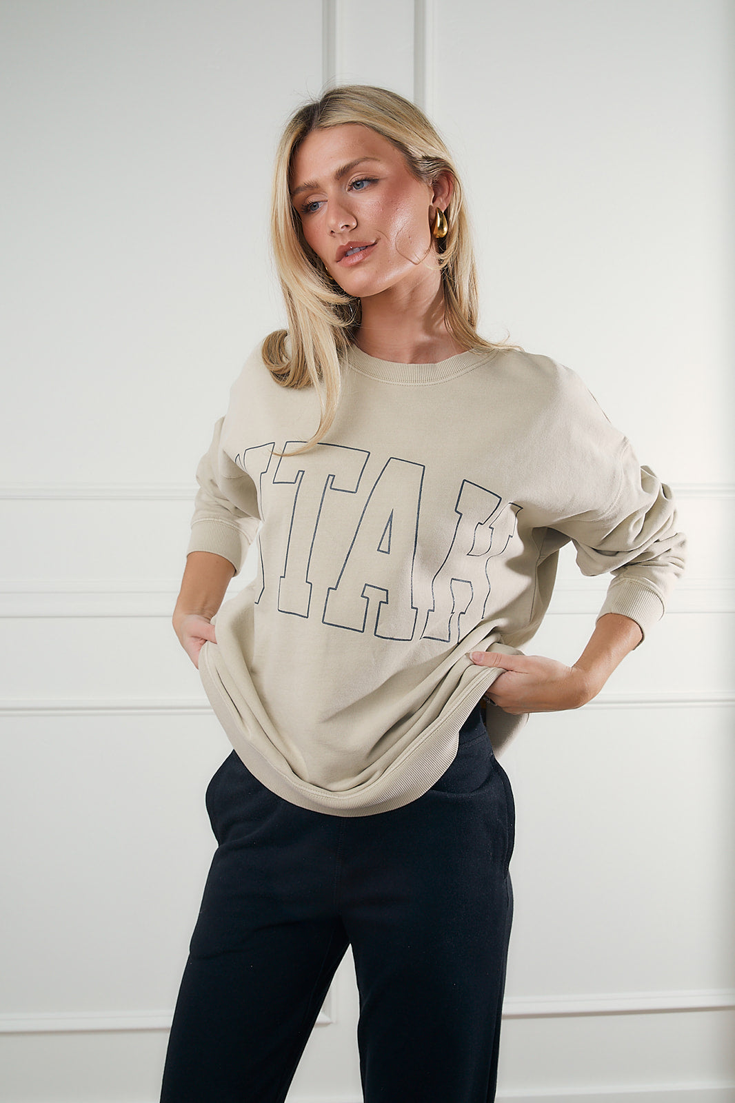 Utah Block Sweatshirt in Taupe