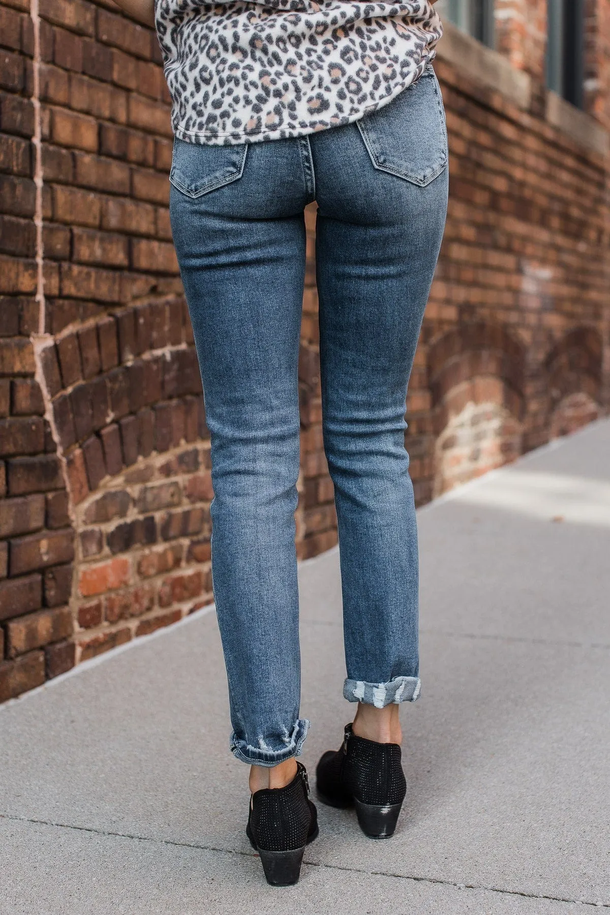 Vervet Slim Straight Jeans- Medium Angela Wash