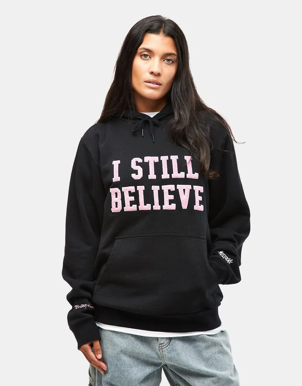 Welcome x Britney Spears Believe Pigment-Dyed Pullover Hoodie - Black