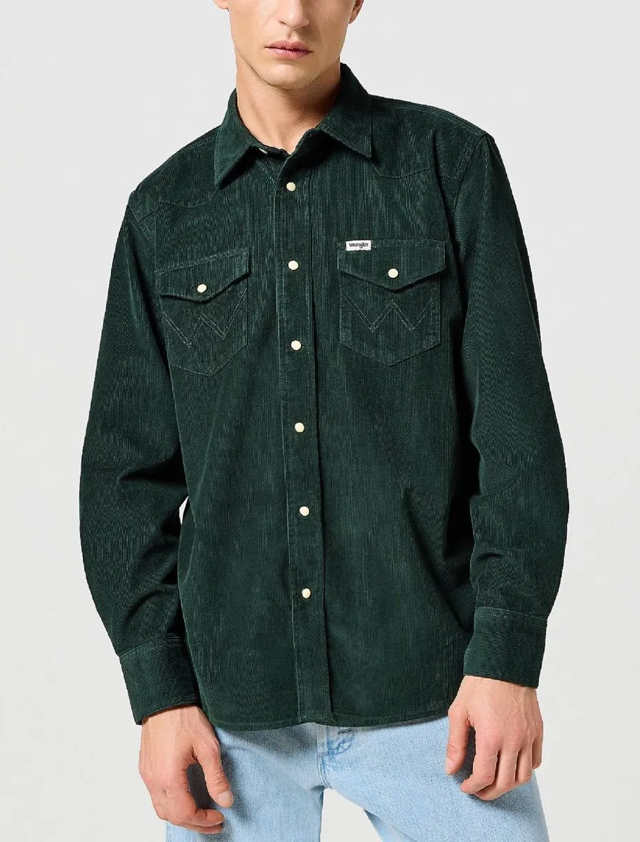 Wrangler Western Cord Long Sleeve Shirt Scarab