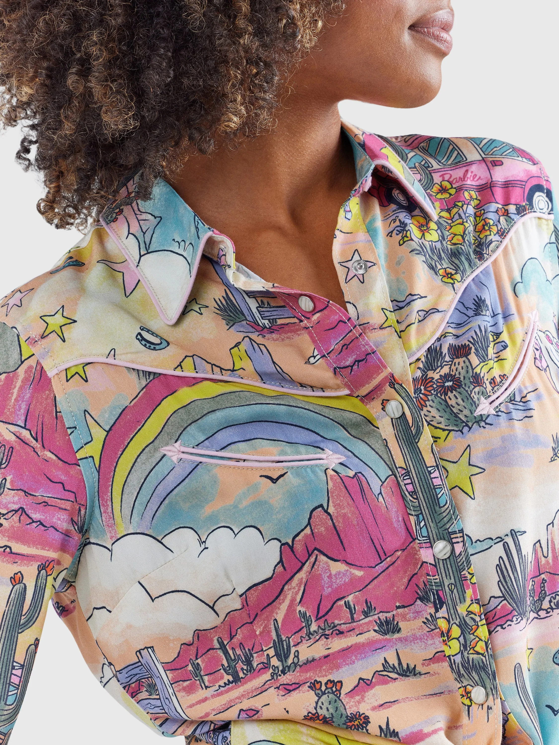 Wrangler x Barbie Illustrated Western Snap Shirt