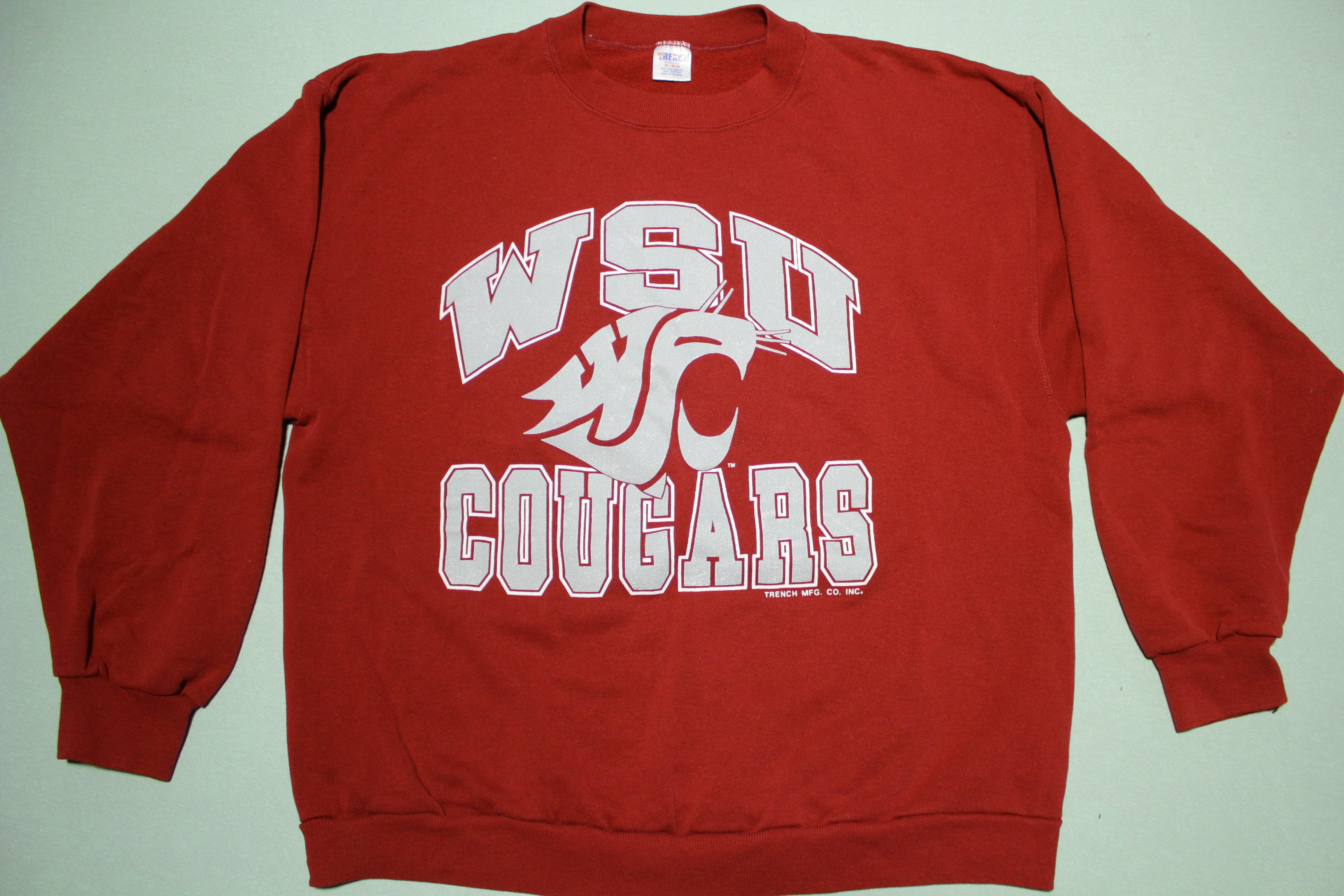 WSU Cougars Vintage 90's Trench Made in USA Crewneck Sweatshirt