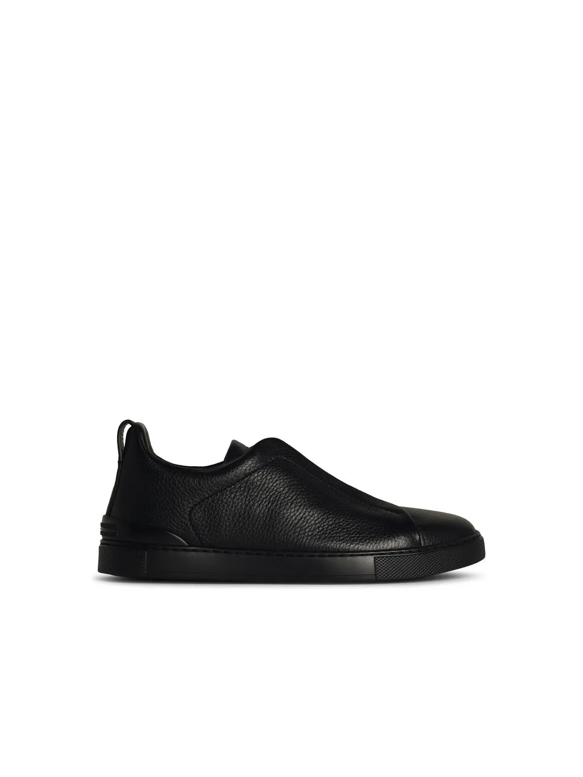 Zegna    Zegna 'Triple Stitch' Black Lear Sneakers